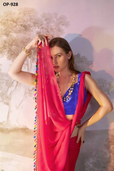 LAXMINAM OP-928 DESIGNER CHIFFON SAREE WHOLESALER IN INDIA